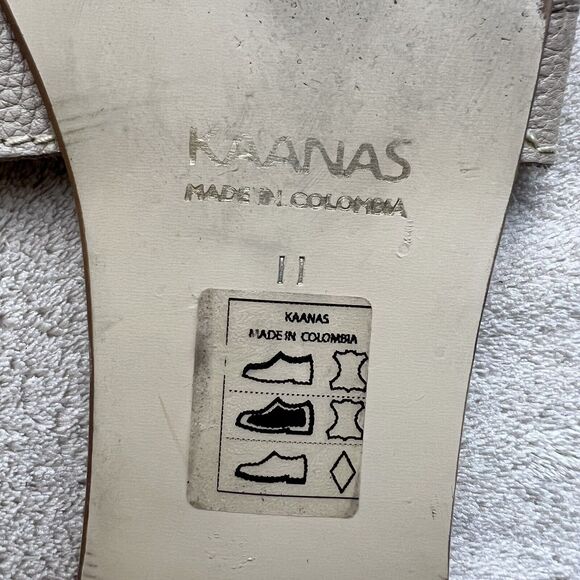 Kaanas Santorini Infinity Loop Nude Tan Leather Strappy Flat Sandals Women’s 11 - Picture 11 of 15